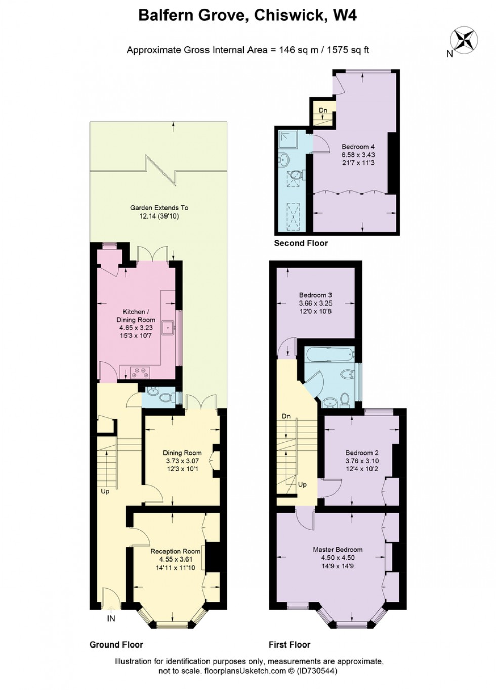 Floorplan for Balfern Grove, Chiswick