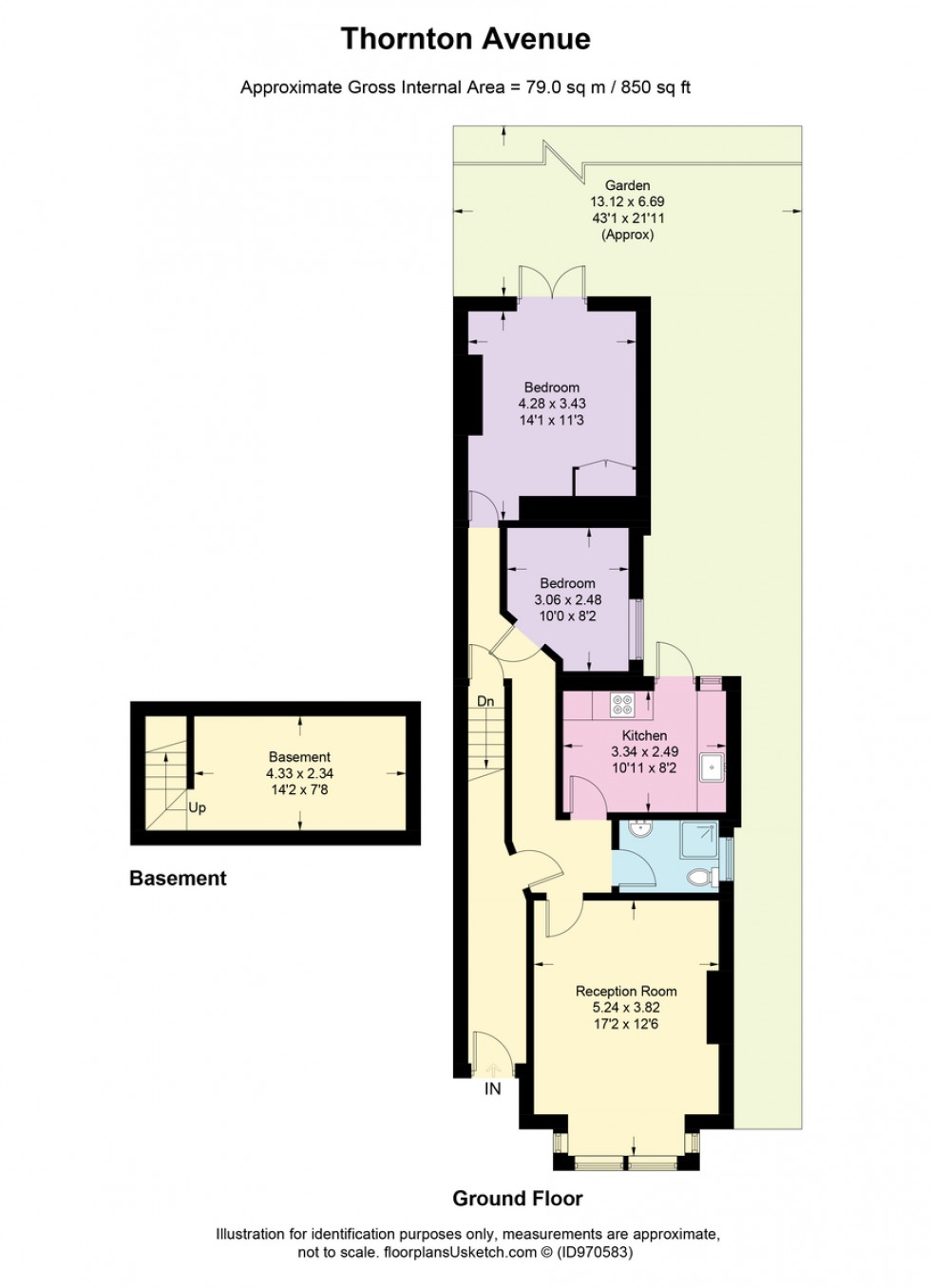 Floorplan for Thornton Avenue, Chiswick