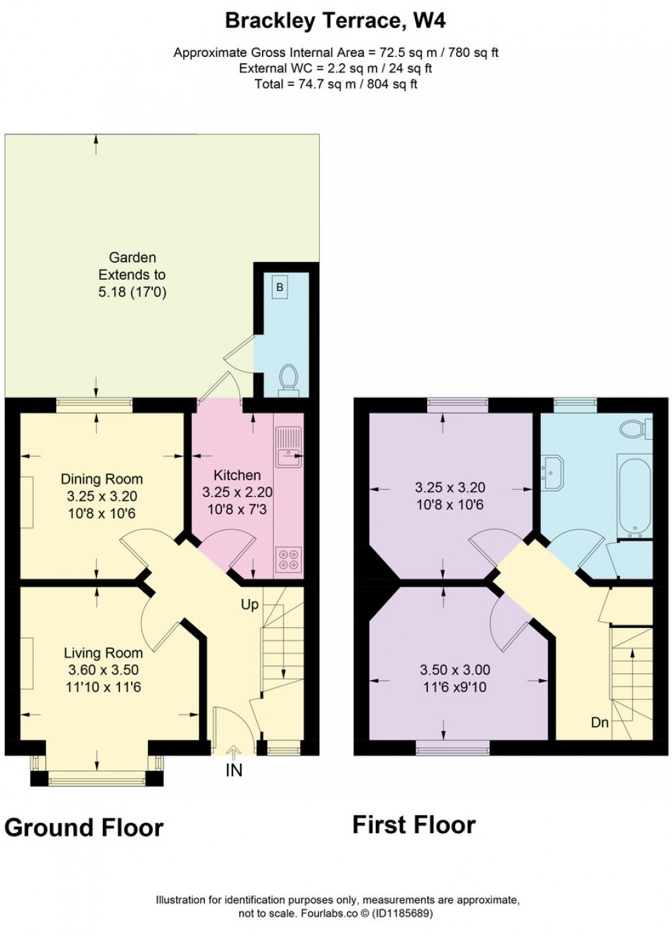 Floorplan for Brackley Terrace, Chiswick
