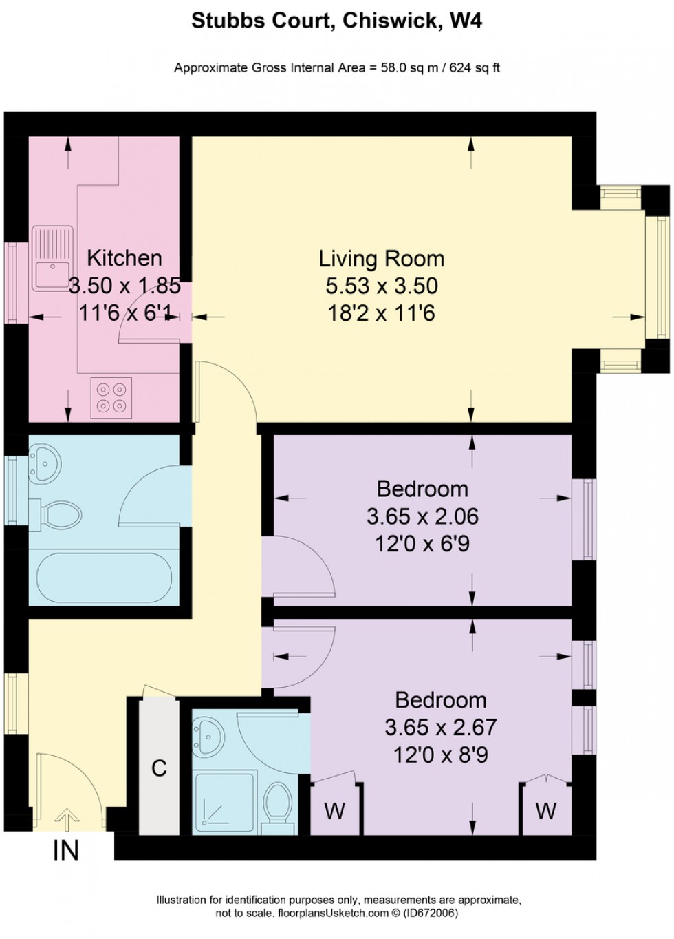 Floorplan for Chaseley Drive, W4
