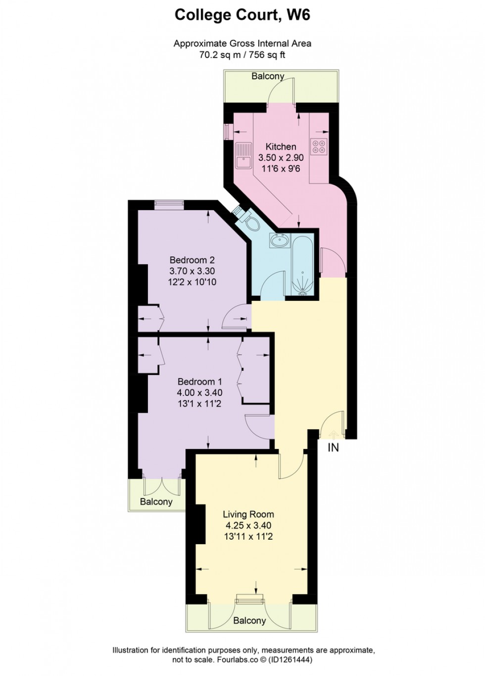 Floorplan for College Court, Hammersmith