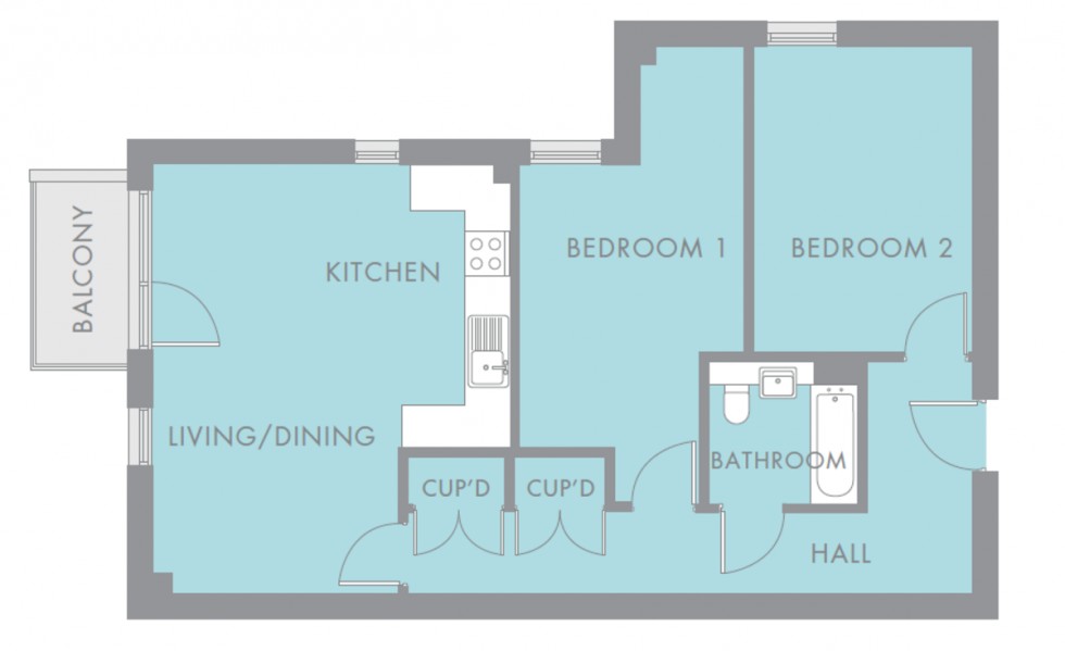 Floorplan for Bruce Court Ealing W5